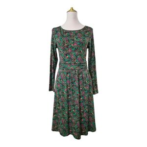 Boden "Abigail" Green Purple Floral Pasley Jersey Knit‎ Shift Dress size 6P New